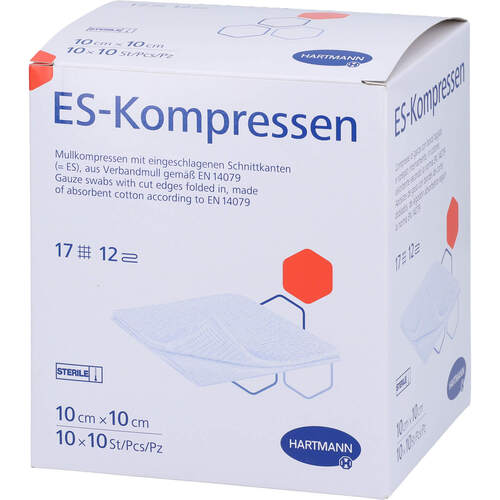 ES-KOMPRESSEN steril 10x10 cm Grosspackung, 10x10 Stk., Tora Pharma GmbH
