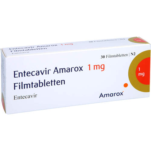 Entecavir Amarox 1 mg Filmtabletten, 30 Stk., AMAROX PHARMA GmbH