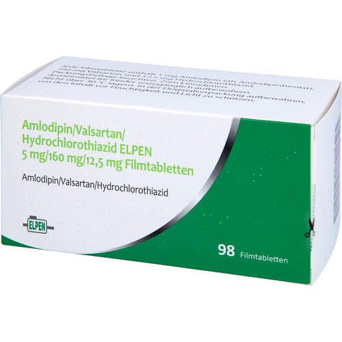 Amlodipin/Valsartan/HCT ELPEN 5 mg/160 mg/12.5 mg, 98 Stk., Elpen Pharmaceutical Co. Inc.