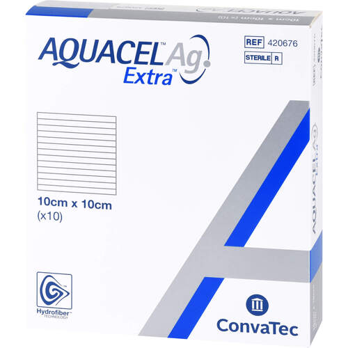 AQUACEL Ag Extra 10x10 cm Kompressen, 10 Stk., Docpharm GmbH