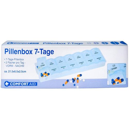 Pillenbox 7Tg 2F&auml;cher pro Tag ca.21.5x6.5x2.5cm, 1 Stk., Axisis GmbH