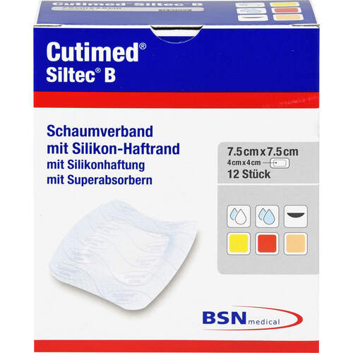 CUTIMED SILTEC B SCHAUMVERB.7.5X7.5 CM M.HAFTR., 12 Stk., Avitamed GmbH