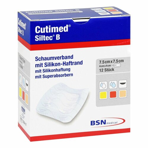 CUTIMED SILTEC B SCHAUMVERB.7.5X7.5 CM M.HAFTR., 12 Stk., Avitamed GmbH