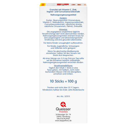 Doppelherz Heisser Ingwer + Curcuma, 10 Stk., Queisser Pharma GmbH & Co. KG