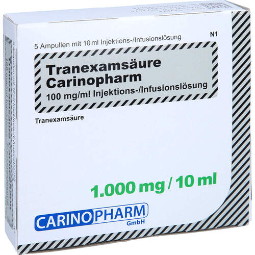 Tranexamsäure Carinopharm 100 mg/ml Inj.-/Inf.-Lsg, 5x10 ml, Carinopharm GmbH