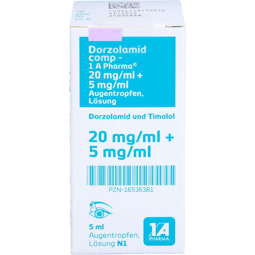 Dorzolamid comp - 1 A Pharma 20 mg/ml+5 mg/ml ATR, 1x5 ml, 1 A Pharma GmbH