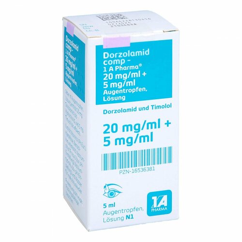 Dorzolamid comp - 1 A Pharma 20 mg/ml+5 mg/ml ATR, 1x5 ml, 1 A Pharma GmbH