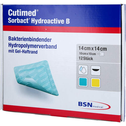 CUTIMED SORBACT HYDROACTIVE B GEL-V.14X14 CM HAFT., 12 Stk., B2b Medical GmbH