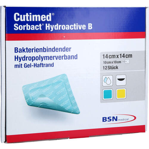 CUTIMED SORBACT HYDROACTIVE B GEL-V.14X14 CM HAFT., 12 Stk., B2b Medical GmbH