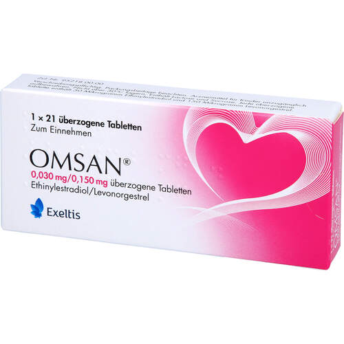 OMsan 0.030 mg/0.150 mg überzogene Tabletten, 1x21 Stk., Exeltis Germany GmbH