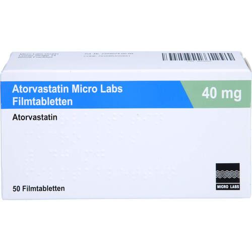 Atorvastatin Micro Labs 40 mg Filmtabletten, 50 Stk., Micro Labs GmbH