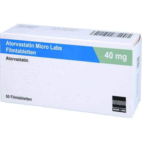 Atorvastatin Micro Labs 40 mg Filmtabletten, 50 Stk., Micro Labs GmbH
