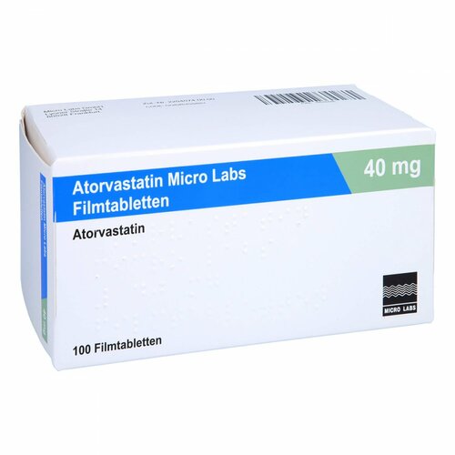Atorvastatin Micro Labs 40 mg Filmtabletten, 100 Stk., Micro Labs GmbH