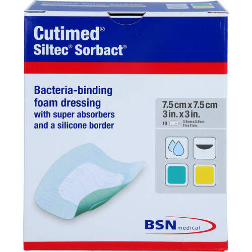 CUTIMED Siltec Sorbact PU-Verb.7.5x7.5 cm, 10 Stk., + Prisoma GmbH