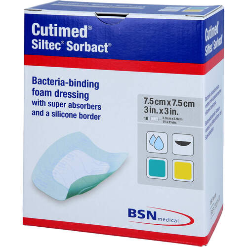 CUTIMED Siltec Sorbact PU-Verb.7.5x7.5 cm, 10 Stk., + Prisoma GmbH