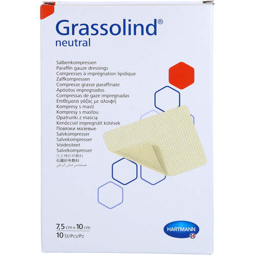 GRASSOLIND Salbenkompressen 7.5x10 cm steril, 10 ST, + Prisoma GmbH