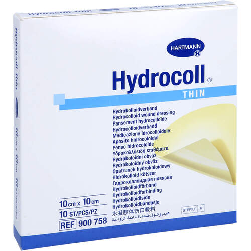 HYDROCOLL thin Wundverband 10x10 cm, 10 Stk., + Prisoma GmbH