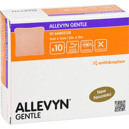 ALLEVYN Gentle 5x5 cm Schaumverb., 10 Stk., + Prisoma GmbH