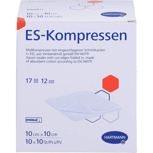 ES-KOMPRESSEN steril 10x10 cm Großpackung, 10x10 Stk., + Prisoma GmbH