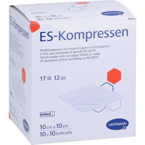 ES-KOMPRESSEN steril 10x10 cm Großpackung, 10x10 Stk., + Prisoma GmbH