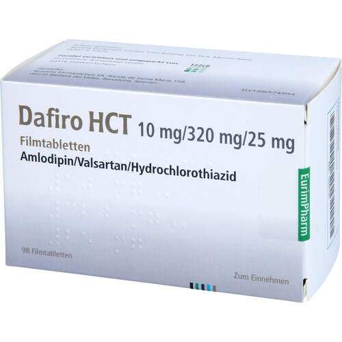 Dafiro HCT 10 mg/320 mg/25 mg Filmtabletten, 98 Stk., Eurimpharm Arzneimittel GmbH