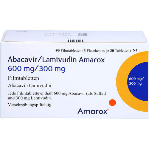 Abacavir/Lamivudin Amarox 600/300mg Filmtabletten, 90 Stk., AMAROX PHARMA GmbH