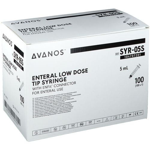 ENFit Spritze mit Low-Dose-Tip 5 ml, 100 Stk., Avanos Medical Deutschland GmbH
