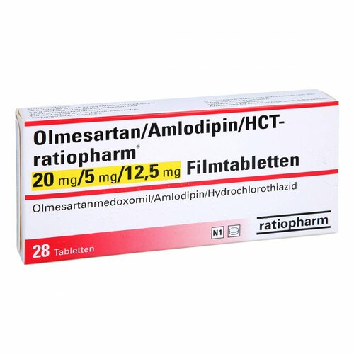 Olmesartan/Amlodipin/HCT-ratio 20/5/12.5mg Filmta., 28 Stk., ratiopharm GmbH