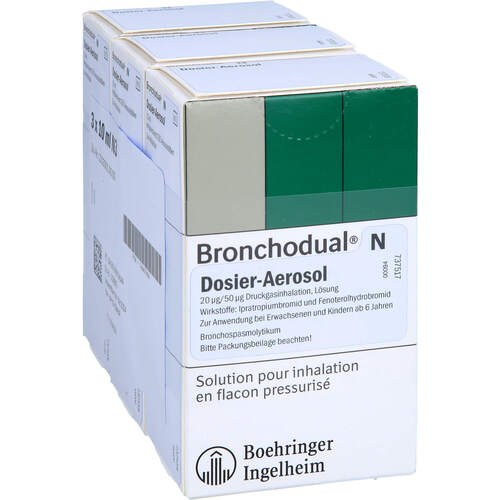 Bronchodual N Dosier-Aerosol 20 ug/50 ug, 3x10 ml, Emra-Med Arzneimittel GmbH
