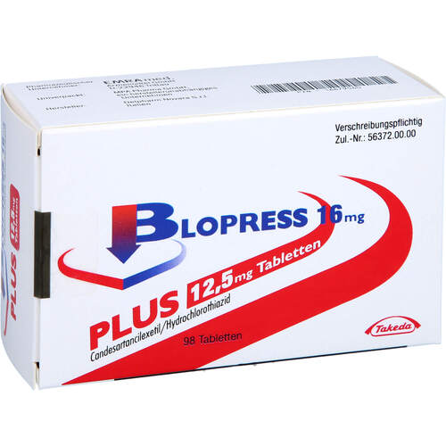 Blopress 16 mg Plus 12.5 mg Tabletten, 98 ST, Emra-Med Arzneimittel GmbH