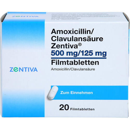 Amoxicillin/Clavulansäure Zentiva 500mg/125mg, 20 ST, Zentiva Pharma GmbH