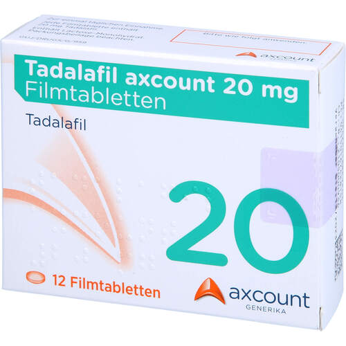 Tadalafil axcount 20 mg Filmtabletten, 12 ST, Axcount Generika GmbH