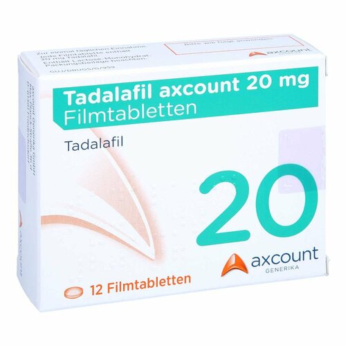 Tadalafil axcount 20 mg Filmtabletten, 12 ST, Axcount Generika GmbH