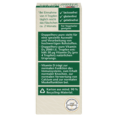 Doppelherz Vitamin D3 2000 I.E. pure, 9,2 ml, Queisser Pharma GmbH & Co. KG