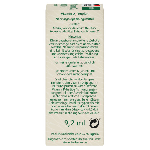 Doppelherz Vitamin D3 2000 I.E. pure, 9,2 ml, Queisser Pharma GmbH & Co. KG