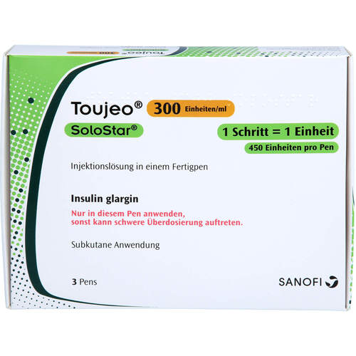 Toujeo 300 E/ml SoloStar Inj.-Lsg.i.e.Fertigpen, 3x1,5 ml, Abacus Medicine A/S