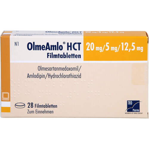 OlmeAmlo HCT 20 mg/5 mg/12.5 mg Filmtabletten, 28 Stk., TAD Pharma GmbH