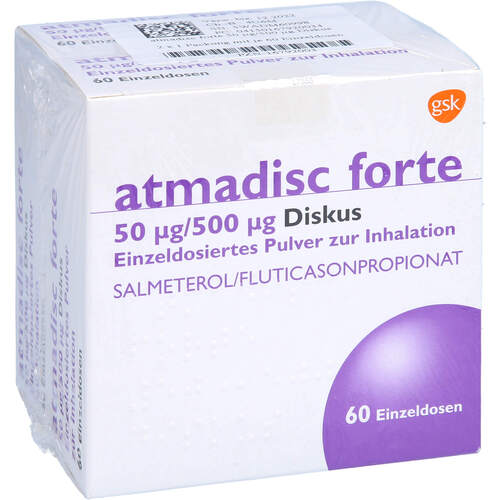 atmadisc forte 50ug/500ug Diskus, 2x60 Stk., GlaxoSmithKline GmbH & Co. KG