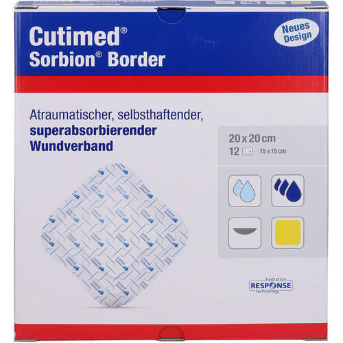 CUTIMED SORBION BORDER 20x20CM STERIL, 12 Stk., Bsn Medical GmbH