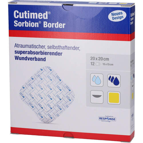 CUTIMED SORBION BORDER 20x20CM STERIL, 12 Stk., Bsn Medical GmbH