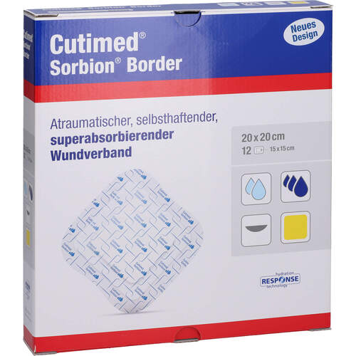 CUTIMED SORBION BORDER 20x20CM STERIL, 12 Stk., Bsn Medical GmbH