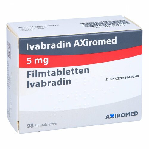 Ivabradin Axiromed 5 mg Filmtabletten, 98 Stk., Medical Valley Invest AB