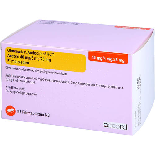 Olmesartan/Amlodipin/HCT Accord 40mg/5mg/25mg, 98 ST, Accord Healthcare GmbH