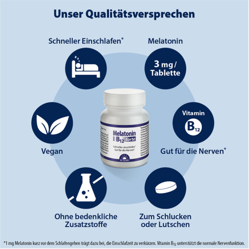 Dr.Jacob's Melatonin B12 forte Lutschtablette 3 mg vegan, 90 Stk., Dr. Jacob's Medical GmbH