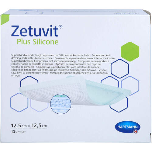 Zetuvit Plus Silicone steril 12.5x12.5 cm, 10 Stk., Adequapharm GmbH
