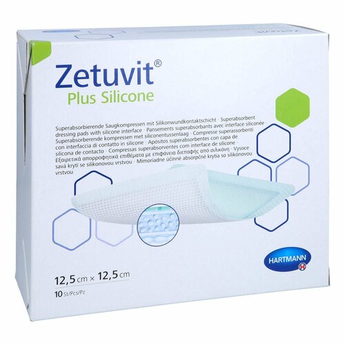Zetuvit Plus Silicone steril 12.5x12.5 cm, 10 Stk., Adequapharm GmbH
