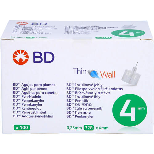 BD Thin Wall Pen-Nadeln 0.23mm(32G)x4mm, 100 Stk., EvivaMed Handelsgesellschaft mbH
