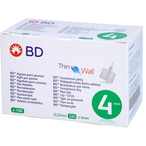 BD Thin Wall Pen-Nadeln 0.23mm(32G)x4mm, 100 Stk., EvivaMed Handelsgesellschaft mbH