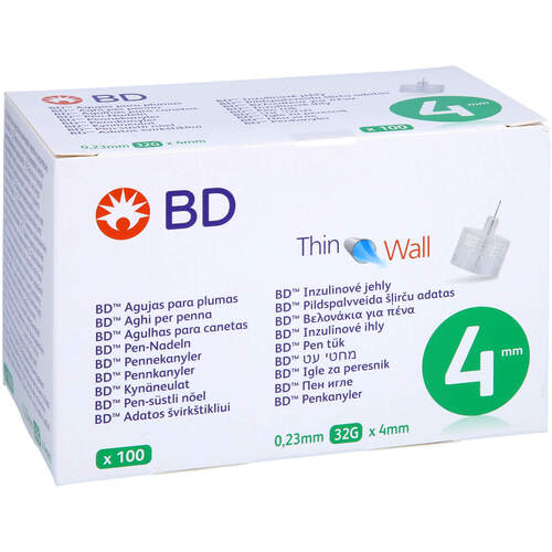 BD Thin Wall Pen-Nadeln 0.23mm(32G)x4mm, 100 Stk., EvivaMed Handelsgesellschaft mbH