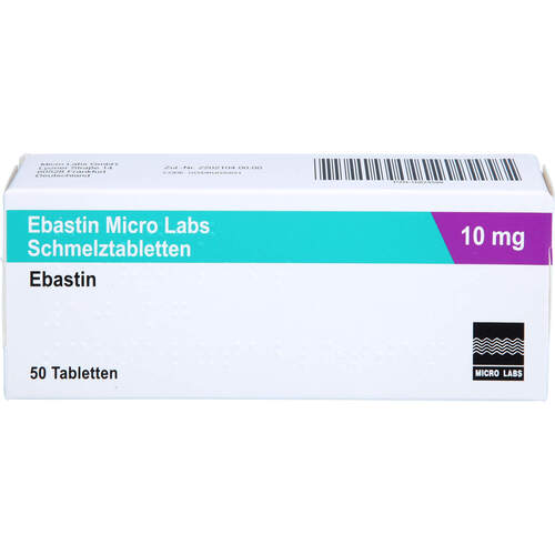 Ebastin Micro Labs 10 mg Schmelztabletten, 50 ST, Micro Labs GmbH